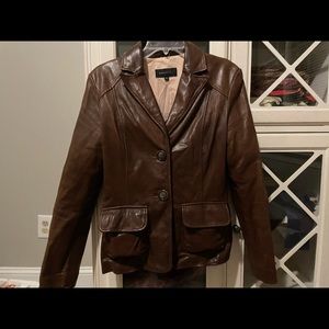 Women’s BCBGMaxazria Leather Jacket Size M Brown